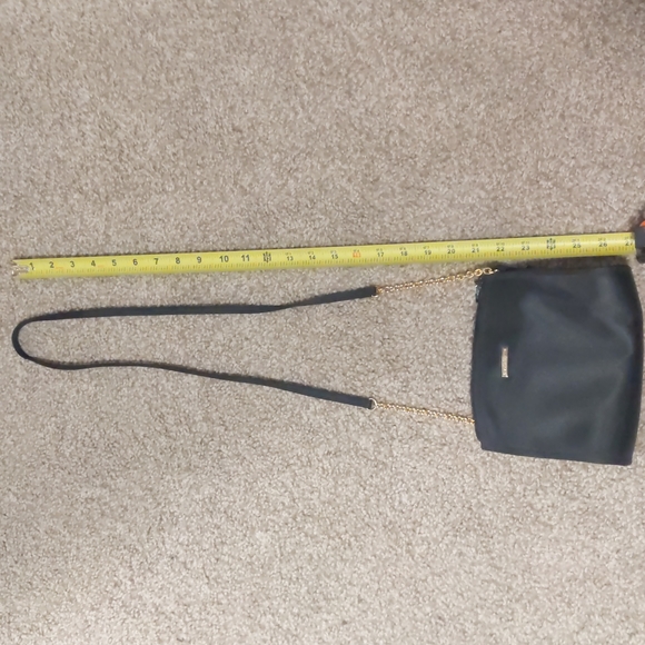 NWOT Liz Claiborne Small Black Satin Fabric Gold Hardware Crossbody Evening Bag - Picture 6 of 7